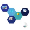 SEG Direct Hexagonal Felt Board in Blue Series 5 Piece