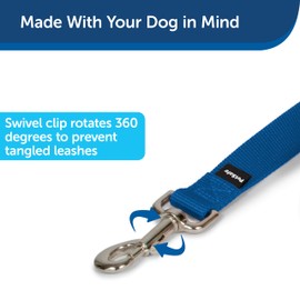 PetSafe Nylon Dog Leash - Strong, Durable, Traditional Style Leash with Easy to Use Bolt Snap - Available in Multiple Widths and Colors