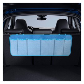 GAOLAOSY Car Hanging Trunk Organizer, Large Capacity Foldable Vehicle Rear Seat Storage Bag with 6 Mesh Pockets, Waterproof Oxford Cloth Auto Interior Organization Accessory for SUV MPV Truck (Blue)