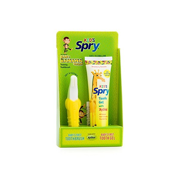 Spry Banana Brush And Tooth Gel Combo Pack (Pack of 2)