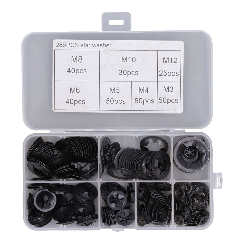 285Pcs Starlock Washer Internal Tooth Lock Fastener M3 M4 M5