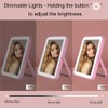 YEKKOPT Pink Rechargeable Vanity Mirror with Lights, 10"×7" LED Makeup