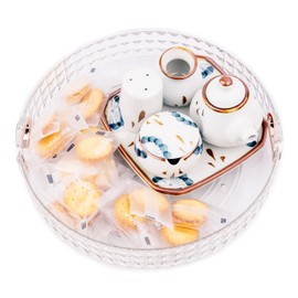 Lazy Susan Organizer Lazy Susan Turntable for Cabinet Rotating Spice Rack for Kitchen Clear Lazy Susan for Fridge, Bathroom, Countertop(Small)