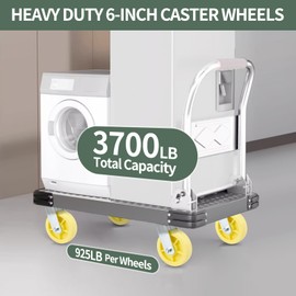 HOD 6 inch Heavy Duty Casters, 6" X 2" Industrial Casters Set of 4, YUPA Caster Wheels 3700LBS, 360° Swivel Plate Casters for Cart, Furniture, Workbench, Equipment