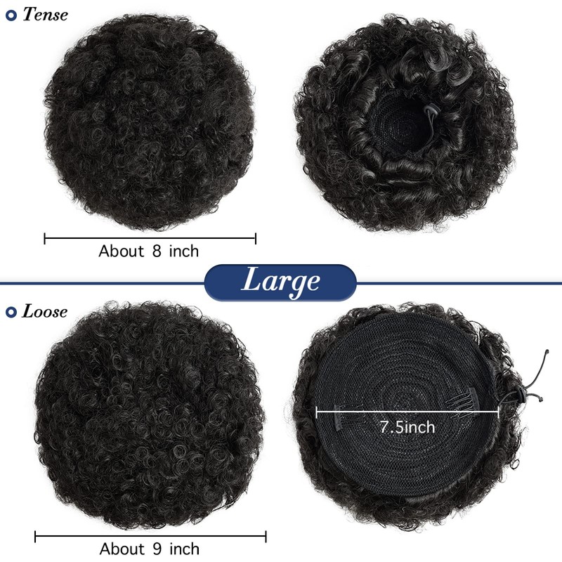 YAMEL Afro Puff Drawstring Ponytail Large Bun Extensions Darkest Brown