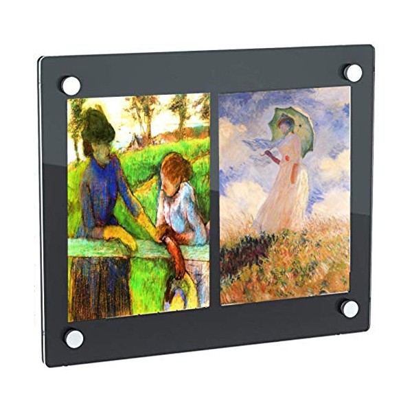 6x8 Floating Acrylic Picture Frame With Chrome Standoff Double Panel