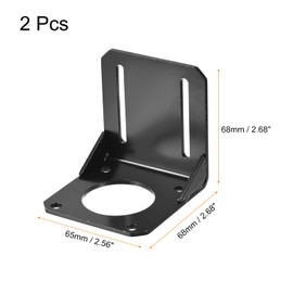 MECCANIXITY Motor Bracket Motor Mounting Holder 68x65x68mm Black for 57mm NEMA 23 Stepper Motor with Screws 2 Set