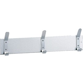 Bobrick 232x24 304 Stainless Steel Hook Strip, Satin Finish, 24" Length x 2-1/4" Width x 6-1/2" Height