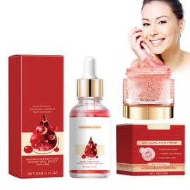 Dyceittdia Dragon Blood Cream, 30 ml Dragon Blood Anti-Wrinkle Serum and 50 g Moisturising Cream with Dragon Blood, Fine Lines Brightening, Nourishing, Hydrating, Moisturising and Tightening the Skin,