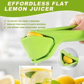 Lemon Squeezer, Effective Squeezing Juice Press, Easy-to-Use, Sturdy Flat Manual Lemon Juicer, Lime Squeezer, Citrus Juice Presser, to Squeeze Lemons, Limes, Citrus, oranges And Other Fruits