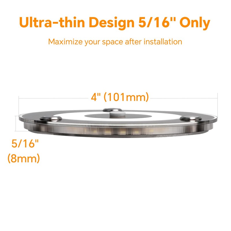 CamperXlite 4" RV Boat LED Dome Light 12V Acrylic Interior