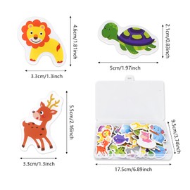 Colexy 36-Piece Fridge Magnets Set, Wooden 3D Cartoon Zoo Educational Toy, Decorative, Beautiful Animal Fridge Magnets for Magnetic Board, Fridge, Whiteboard, Pin Board, Children's Gift