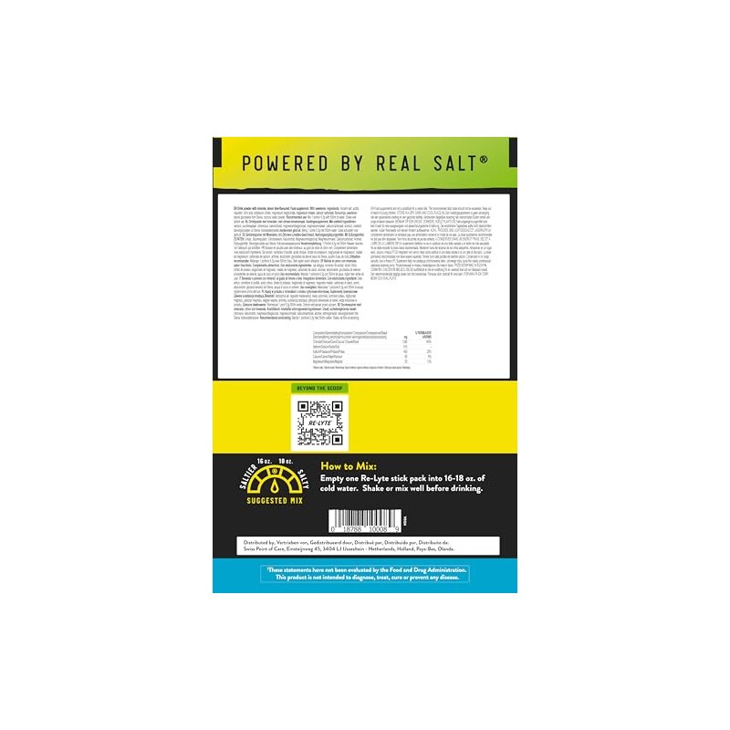 REDMOND Re-Lyte Electrolyte Drink Powder Mix (Lemon Lime), 30 Stick