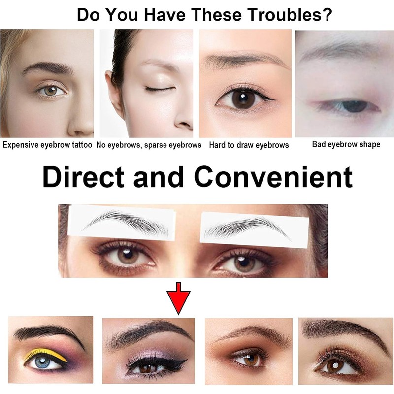 22 pares de tatuajes de cejas 4D, cejas auténticas como