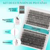 Kit De Extensiones De Pestañas Racimos Largo Mixto Uso Fácil
