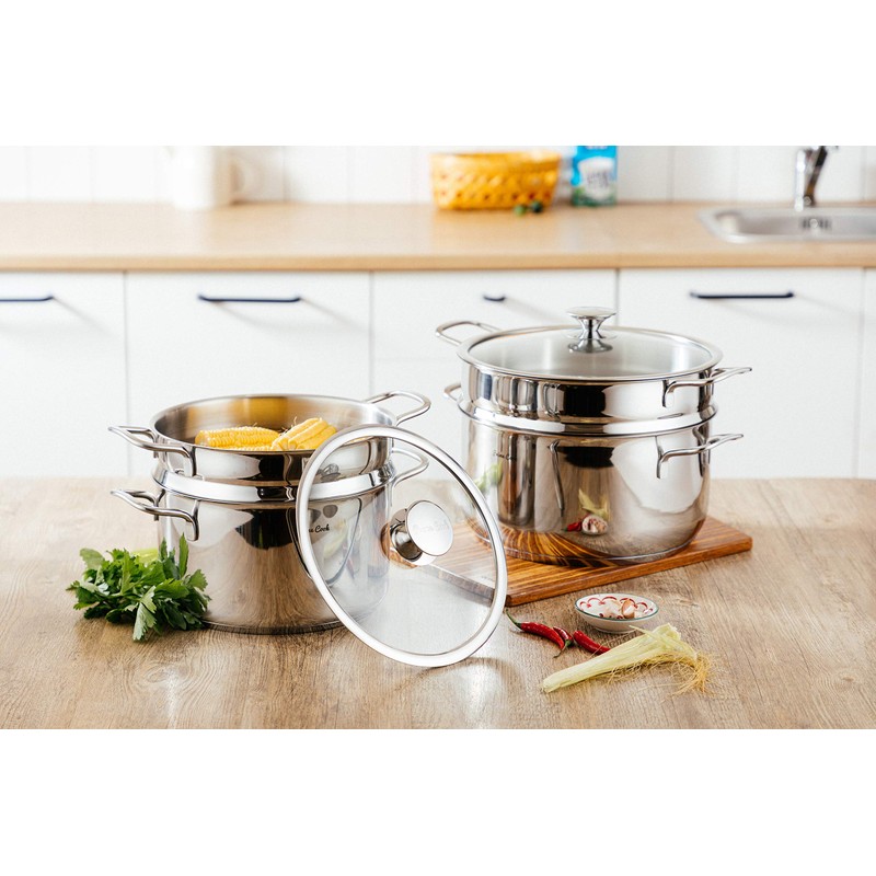 Prime Cook 3'' High Wall Stainless Steel Steamer Basket (9.45''/24CM)