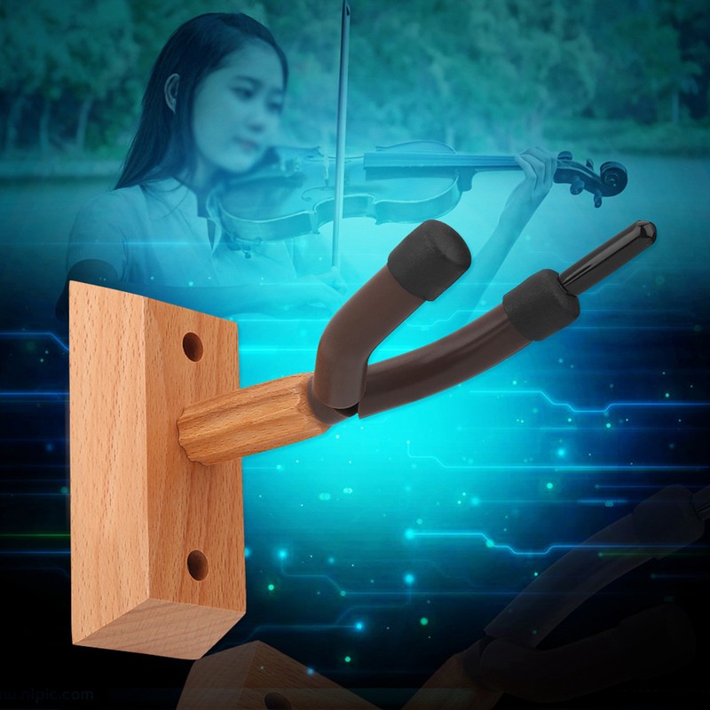 Flanger FH-003 Durable Wooden Base Violin Hanger Hook Wall Mount