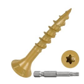 DTGN #8x1-1/4" Deck Screws - 250Pack - Good for Decks, Fences, Frames, Farms, Outdoor Furniture - Carbon Steel Wood Screws W/ T25 Torx Star Drive Bit - Tan