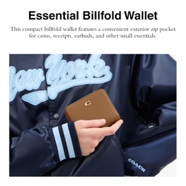 Coach Women's Essential Billfold Wallet in Colorblock Bi-Fold, B4/Honey Brown Multi