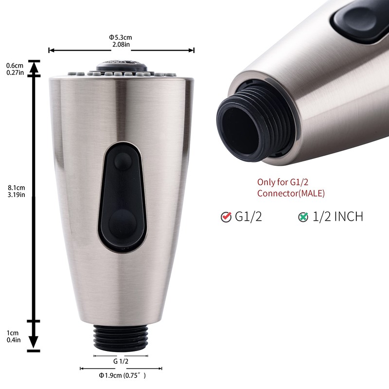 Kitchen Faucet Sprayer Head Nozzle,3 Modes,Pull Down Kitchen Sink Faucet