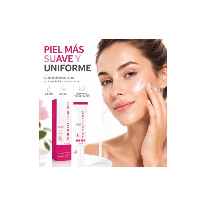Crema Facial con Alfa Arbutina y Ácido Tranexámico para Piel