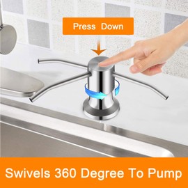 Sink Soap Dispenser, Kichen SoapDispenser, 47" Extension Tube kit, Under Sink Soap Dispenser Pump, No Need More Refills （Brushed Nickel）