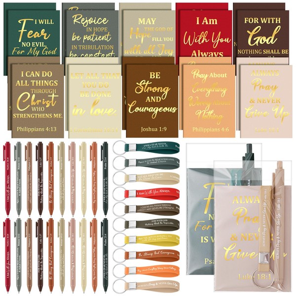 Eersida 80 Pcs Christian Gifts Bulk Religious Scripture Notebooks Scripture