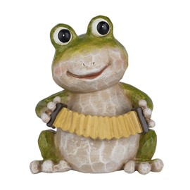 Ideen mit Herz Decorative Frog with Accordion Figurine for the Home or Garden Decoration for the Patio Indoor and Outdoor Use 13.5 cm High 11.5 cm Wide