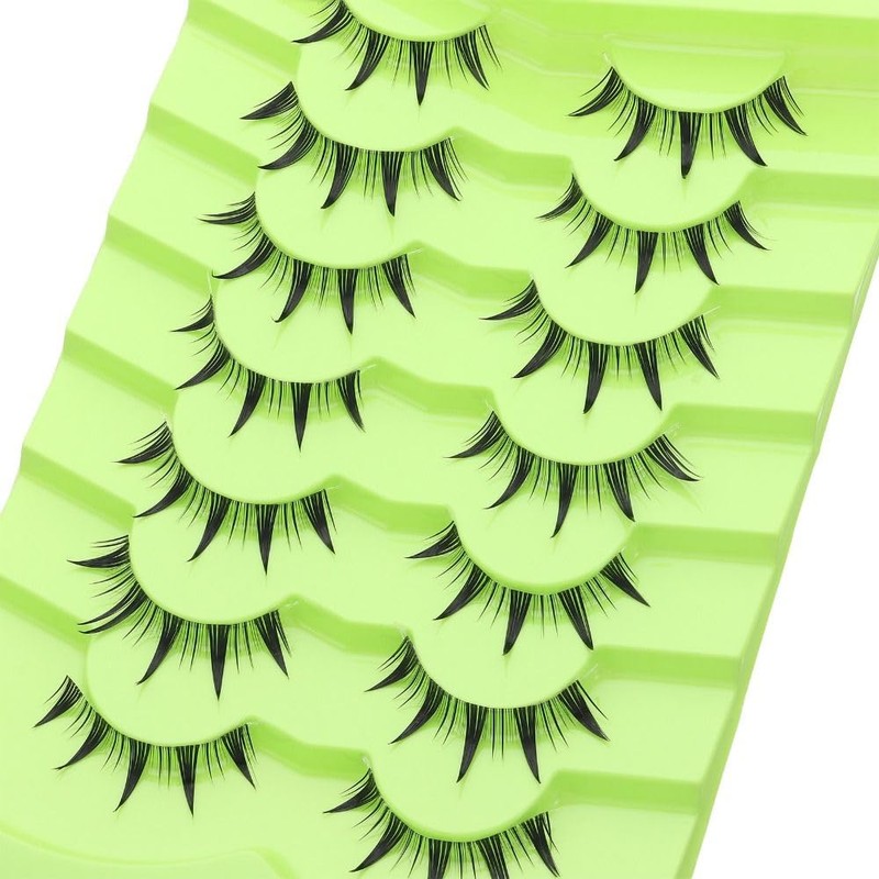 7 Pairs Cartoon Eyelashes and Clear Bands, Japanese Anime Cosplay