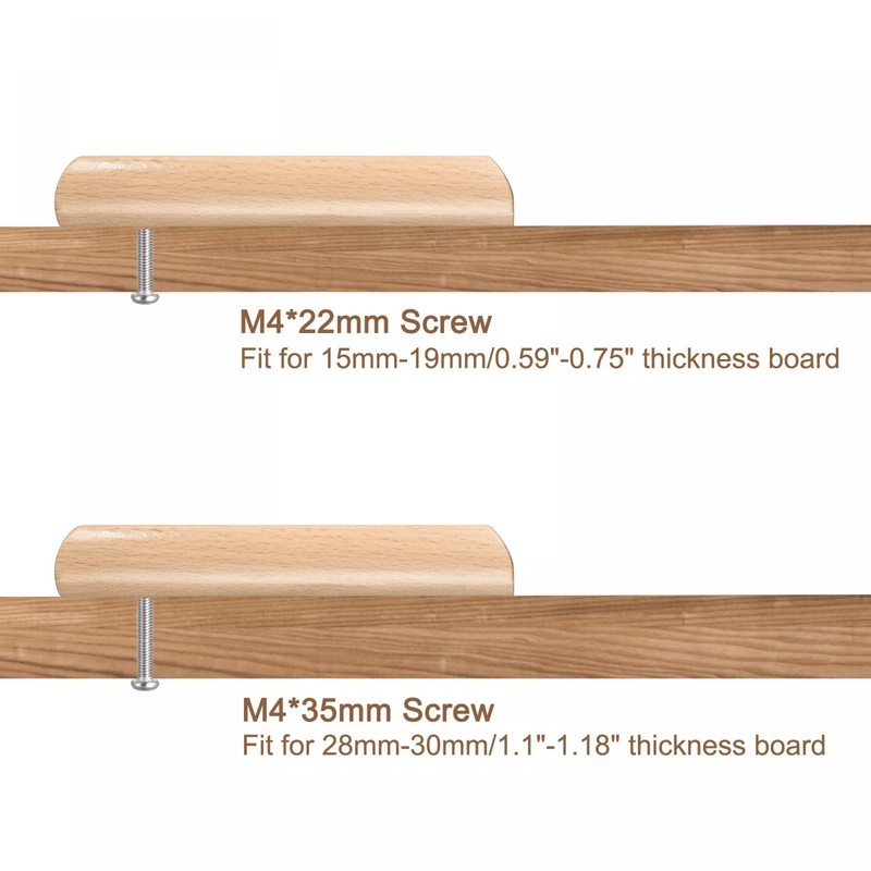 sourcing map Wood Pull Handles, 4.88" 5Pcs Wooden Drawer Unfinished