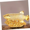 GRIRIW Decorative Goldfish Statue Ceramic Goldfish Ornament for Home Car