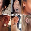 Qmcandy 8pcs Stainless Steel Cubic Zirconia Tunnels for Ears Single