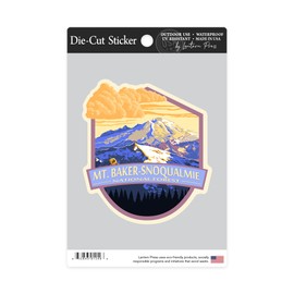 Die Cut Sticker Mt Baker Snoqualmie National Forest, Washington, Mt Baker at Sunset, Contour Vinyl Sticker 3 to 6 inches, (Waterproof Decal for Cars, Water Bottles, Laptops, Coolers), Large