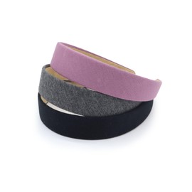 PONETTE NATURAL 3 Pack Women Eco-Friendly Black Purple and Grey Bamboo Fiber Headbands 100% Recyclable Spanish Brand