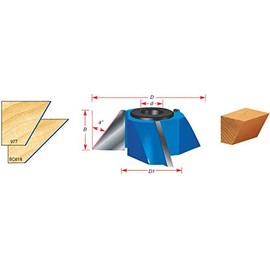 Amana Tool - SC618 Carbide Tipped 3-Wing Bevel 45Deg x 3-1/2 Dia x 1 2 & 3/4 Bore