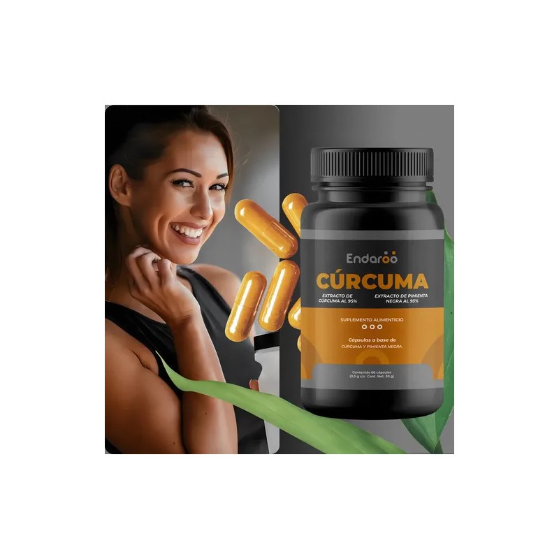 Endaroo Cúrcuma 95% con Pimienta Negra 60 Cápsulas Sin Gluten