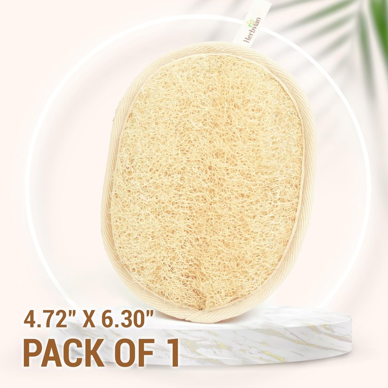 Esponja Exfoliante Corporal de Lufa Natural Ovalada para Ducha (1