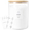 CZSZYGHBAO Large Glass Flour and Sugar Containers Jars with Bamboo