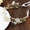 Xrten Floral Headband Flower-Leaf Bridal Head Pieces Princess Crystal Girl