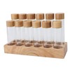 Coffee Bean Storage Tube Glass Coffee Bean Cellar with Wooden