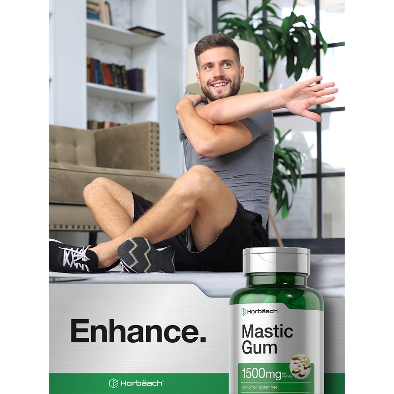 Horbäach Mastic Gum | 1500mg | 100 Capsules | Non-GMO