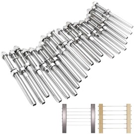 20 Pack Cable Railing Swage Threaded Stud Tension End Fitting Terminal for 3/16" Cable Deck Railing Hand Swage T316 Stainless Steel Marine Grade Stainless Steel Stair Deck Wood Post Hardware System