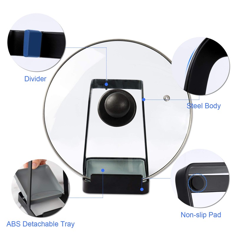 NiHome Versatile Pot Lid Ladle Holder Multipurpose Spatula Pad Book