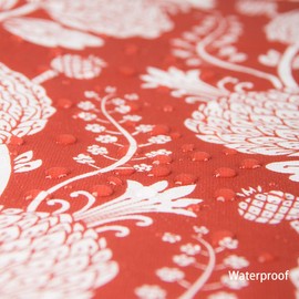 GOOD SUN Exquisite Flannel Backed Vinyl Tablecloths, Printed Design Premium Quality Waterproof Table Cover Table Cloth (52"X52", Red Flower)