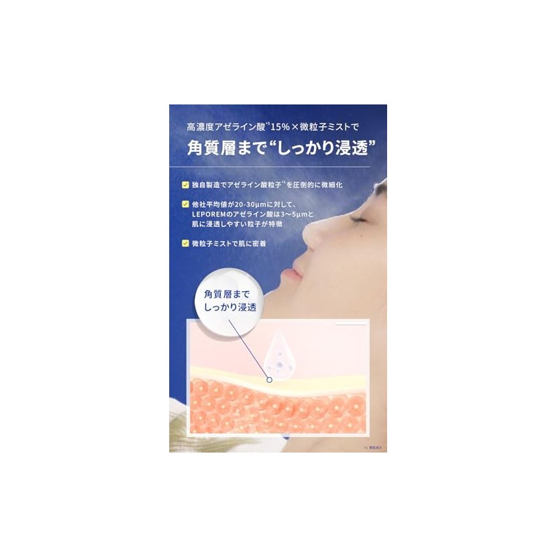 【純アゼライン酸15%配合】LEPOREM A.Cローションプレミアム 化粧水 50mL アゼライン酸 スプレータイプ サリチル酸 ナイアシンアミド セラミド ヒアルロン酸