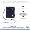CTM® Men's Leather Eagle RFID Zip Around Chain Wallet, Black