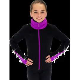 ChloeNoel Chloe Noel JS883P Contract Elite Polartec Spiral Fleece Figure Skating Jacket wi