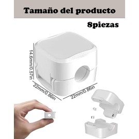 8 Piezas Organizador de Cables Escritorio, Soporte de Clips de Cable Magnético para Escritorio，Adecuado para mesita de Noche/Oficina/Cocina/automóvil (Blanco)