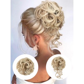 HotPro 2PC Messy Bun Scrunchies for Women's Hair Bun Extension Ponytail Synthetic Updo Hair Piece for Girls Hair Chignon for Daily Wear