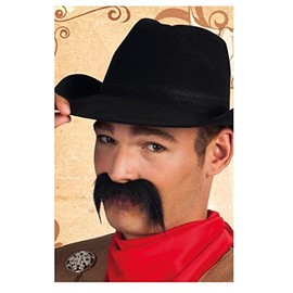 Boland Black Bushy Cowboy Stick On Fake Moustache